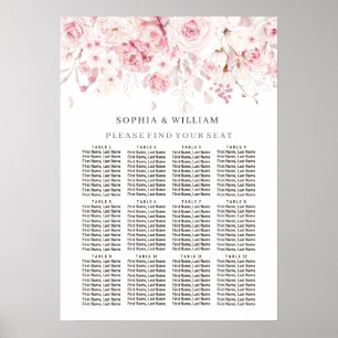 Blush Floral Table Wedding Seating Chart
