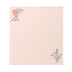Blush Floral Teal Botanical Notepad