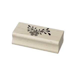 Blush Floral Teal Botanical Rubber Stamp