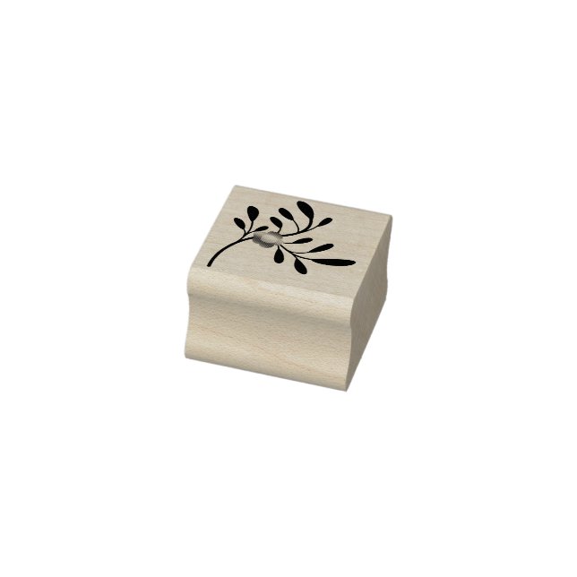 Blush Floral Teal Botanical Rubber Stamp (Stamp)