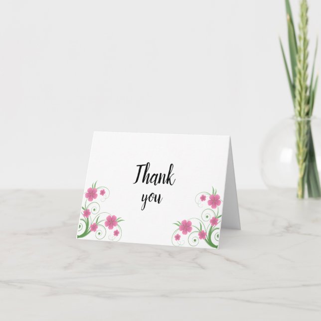 Blush Floral Thank You Card | Romantic Watercolor  (Front)