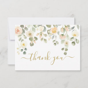 Blush Floral Thank you Note Card