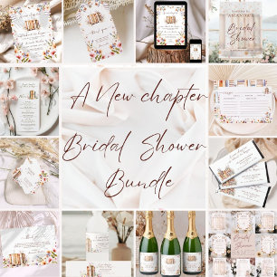 Blush Floral Watercolor Bookstore Bridal Shower  Napkin