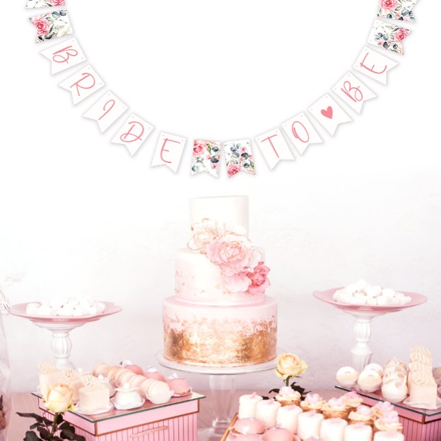 Blush Floral Watercolor Bridal Bunting Banner (Creator Uploaded)