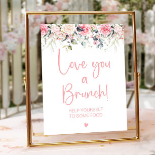 Blush Floral Watercolor Bridal Shower Brunch Sign
