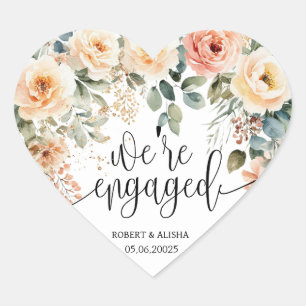 Blush Floral Watercolor Wedding Sticker
