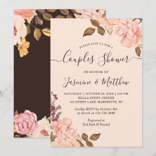 Blush Floral Wedding Couples Shower Invitation