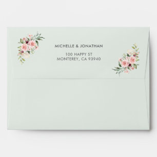 Blush Floral Wedding Envelopes