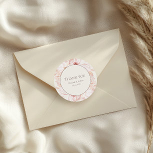 Blush Floral Wedding Favour Sticker