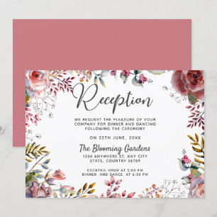 Blush Floral Wedding Reception Enclosure Card