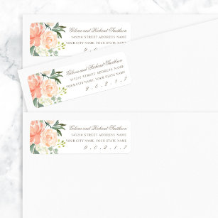 Blush Floral Wedding Return Address