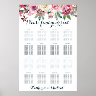 Blush Floral Wedding Seating Chart