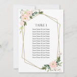 Blush Floral Wedding Seating Chart Guests Card<br><div class="desc">A romantic geometric floral wedding seating chart, guest card. Easy to personalise with your details. Check the collection for matching items. CUSTOMIZATION: If you need design customisation, please get in touch with me via chat; if you need information about your order, shipping options, etc., please contact directly Zazzle support https://help.zazzle.com/hc/en-us/articles/221463567-How-Do-I-Contact-Zazzle-Customer-Support-...</div>