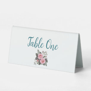 Blush Floral Wedding Table Numbers