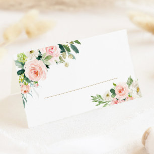 Blush Floral Wedding Table Place Cards