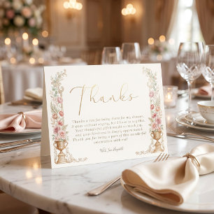 Blush Floral Wedding Thank You Card