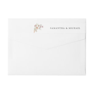 Blush Floral Wedding Wraparound Address Label