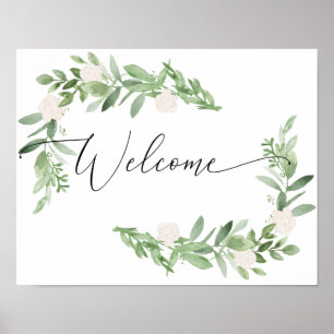 blush Floral Welcome Sign - wedding shower