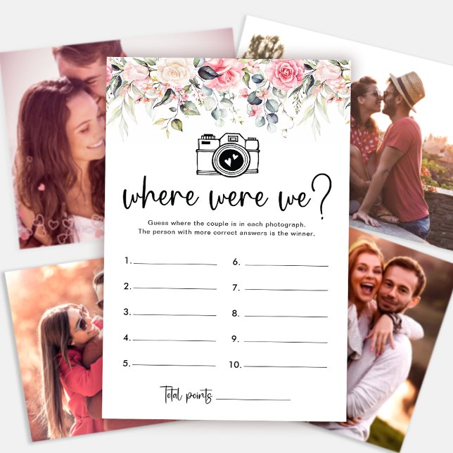 Blush Floral | Where Were We Game Card (Creator Uploaded)