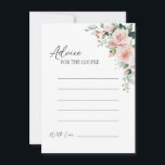 Blush Floral White Wedding Advice Card<br><div class="desc">This blush floral white wedding advice card design features beautiful chic neutral backgrounds of black or white with simple modern typography and elegant calligraphy to set a sophisticated tone for any style of event. Each product is embellished with gorgeous blush pink roses and peach and ivory hydrangeas arranged with lush...</div>