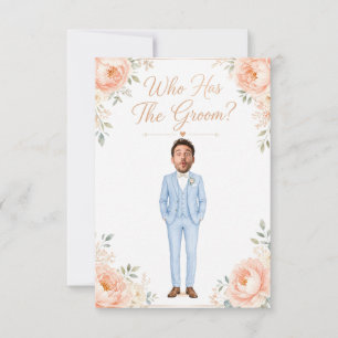 Blush Floral Who Has The Groom? Bridal Shower Pink Thank You Card