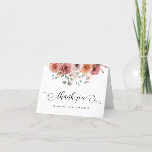 Blush Floral with Pampas Grass Thank You Card