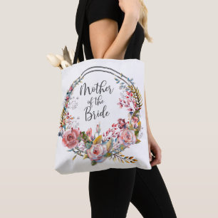 Blush Floral Wreath Mother of the Bride Tote Bag