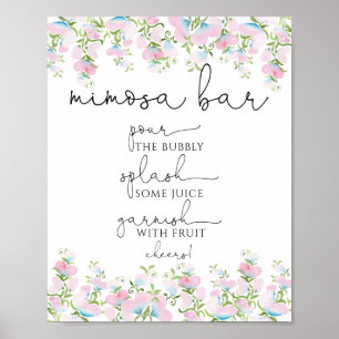 Blush Florals and Greenery Mimosa Bar Sign