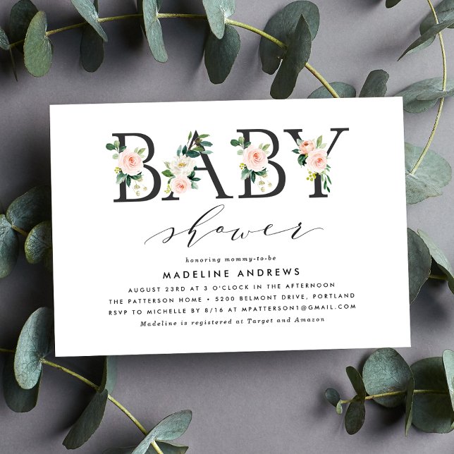Blush Florals | Baby Shower Invitation (Creator Uploaded)