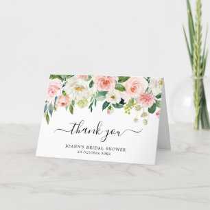 Blush Florals Botanical Bridal Shower Thank you