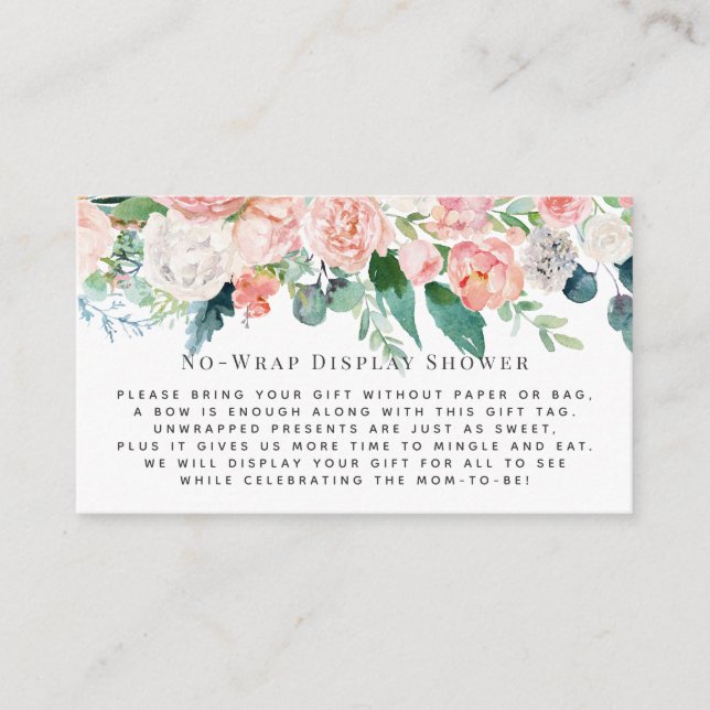 Blush Florals Display Shower Invitation Insert (Front)