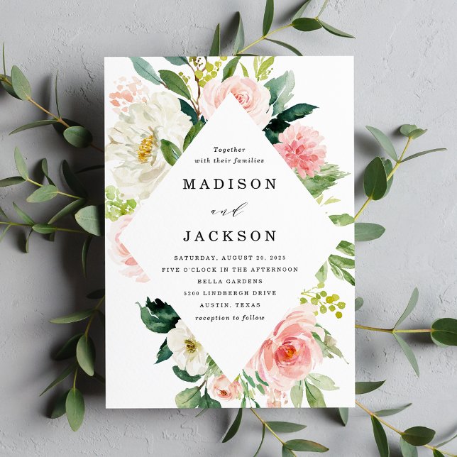 Blush Florals | Floral Frame Wedding Invitation (Creator Uploaded)