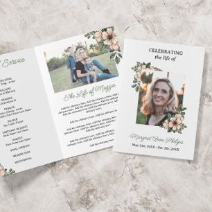 Blush Florals Photo Celebrating Life Programme