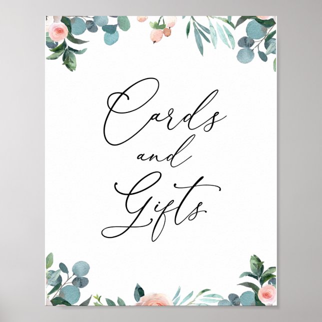 Blush Florals Tea Time Cards and Gifts Sign (Front)
