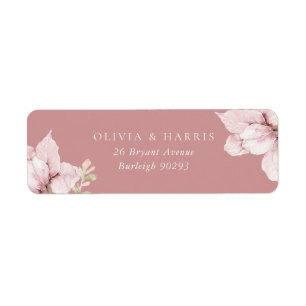Blush Flower Petals Wedding Return Address