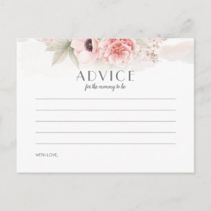 Blush Flowers Baby Shower Advice Cards