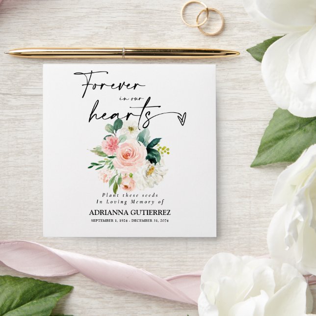 Blush Flowers Boho Seed Packet Memorial Funeral Envelope (Wedding)
