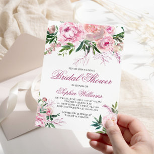 Blush Flowers Bridal Shower Invitation