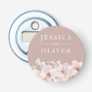 Blush Flowers Dusty Pink Wedding Bottle Opener