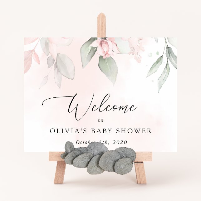 Blush Flowers, Pink Flowers, Baby Shower Welcome Poster (Creator Uploaded)