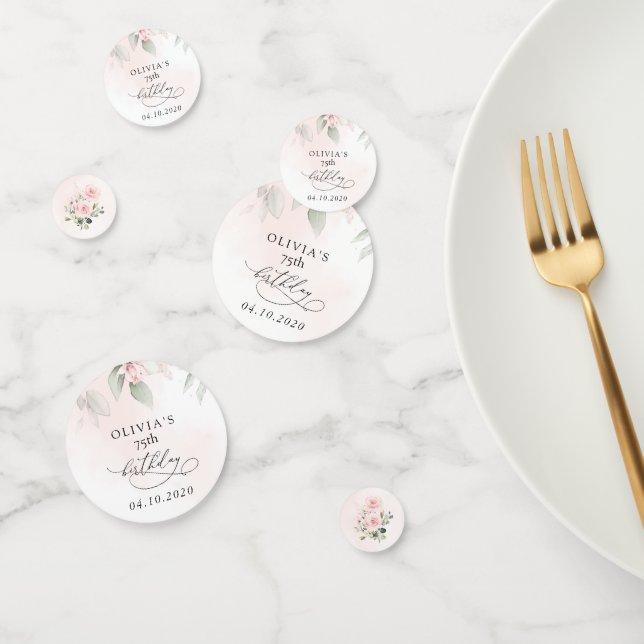 Blush Flowers, Pink Flowers, Boho, Birthday Confetti (Group)