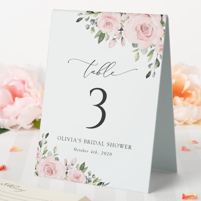 Blush Flowers, Pink Flowers, Boho, Table Numbers (In SItu (Wedding))