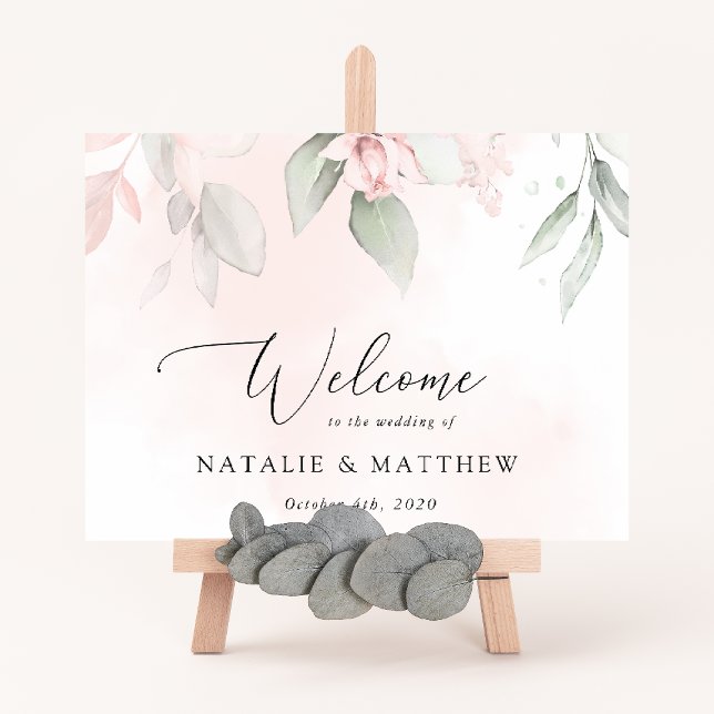 Blush Flowers, Pink Flowers, Boho, Wedding Welcome Poster (Creator Uploaded)