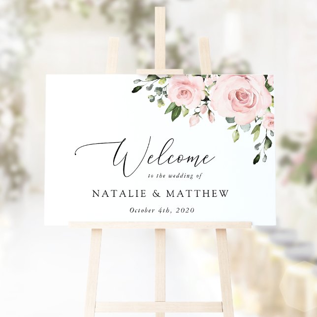 Blush Flowers, Pink Flowers, Boho, Wedding Welcome Poster (Creator Uploaded)