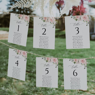 Blush Flowers, Pink Flowers, Seating Chart Cards