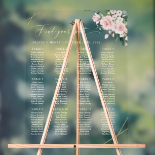 Blush Flowers, Pink Flowers, Wedding Seating Chart