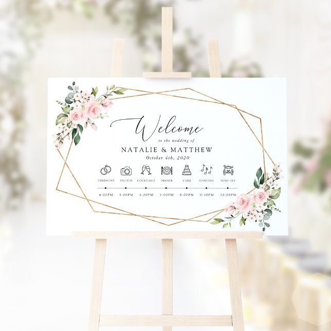 Blush Flowers, Pink Flowers, Wedding Timeline Poster (Creator Uploaded)