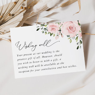 Blush Flowers, Pink Flowers, Wedding Wishing Well Enclosure Card