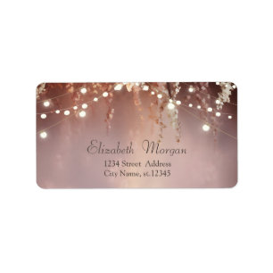Blush Flowers String Lights Label