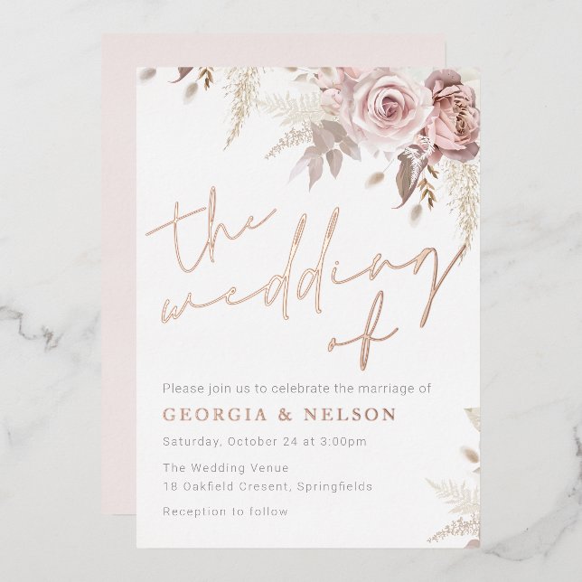 Blush Flowers The Wedding of Rose Gold Real (Front/Back)